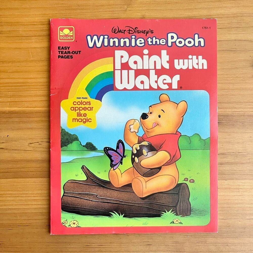 Vintage Winnie the Pooh Paint with Color Activity Book 1990 Nostalgia 90s Disney